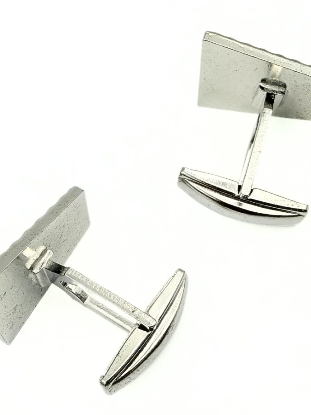 Distinguished Marked Pat Pend Silver Plated Asymmetric Trapezoid MCM Cufflinks